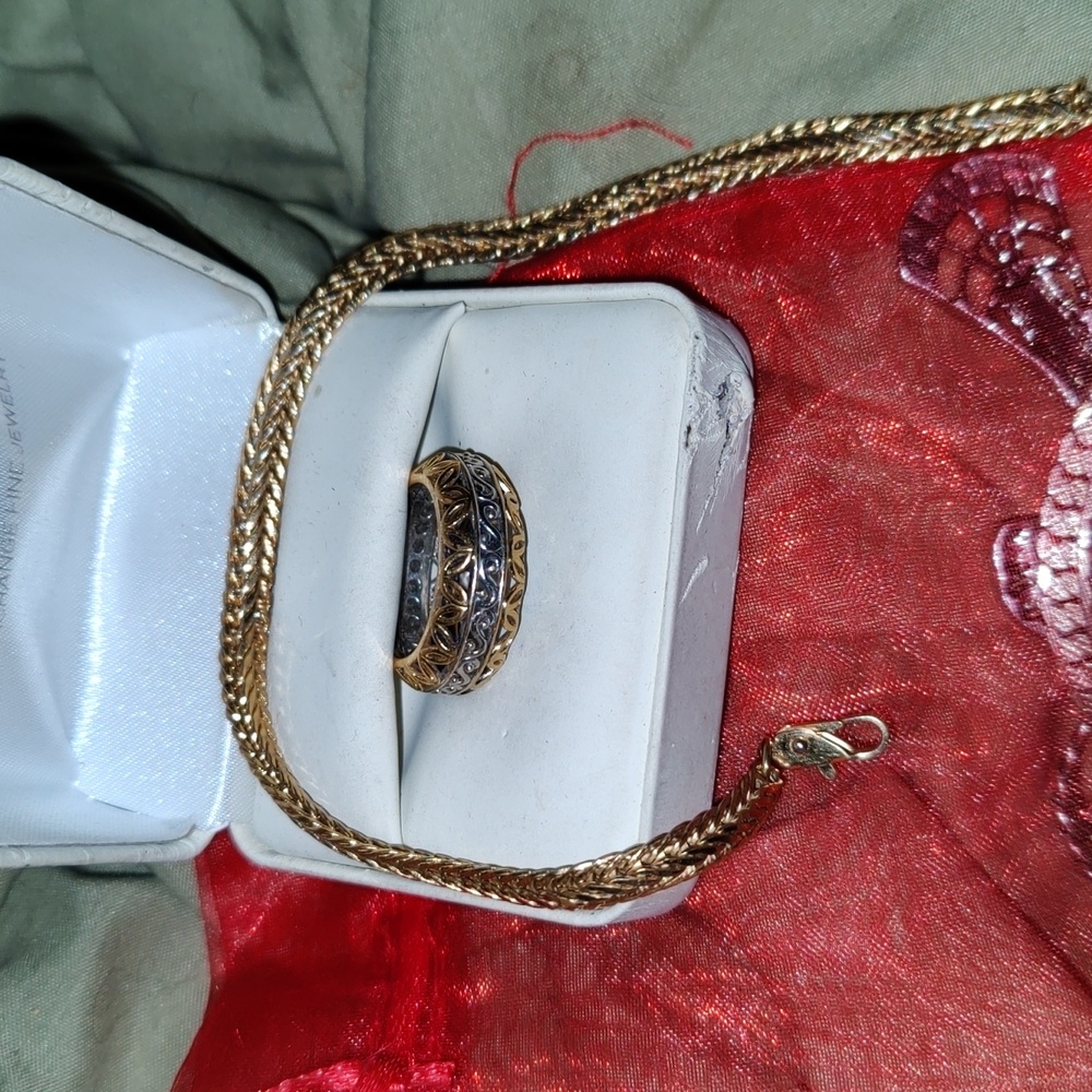 925 unique ring sz 7 with beautiful untested bracelet - Picture 2 of 3